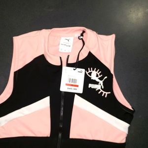 Puma zip crop top